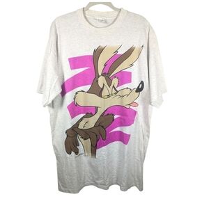 Vintage College Wear 1993 Warner Bros Looney Tunes Wile E Coyote sleep shirt OS